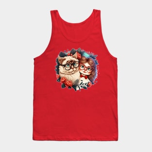 Cat Couple Valentine's Day Funny Matching Couple Tank Top